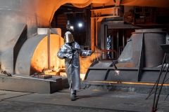 Steel worker at blast furnace #8, @thyssenkrupp steel/Duisburg